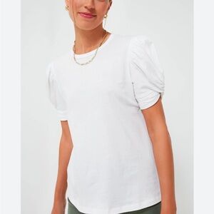 White Vesty Puff Short Sleeve Crewneck